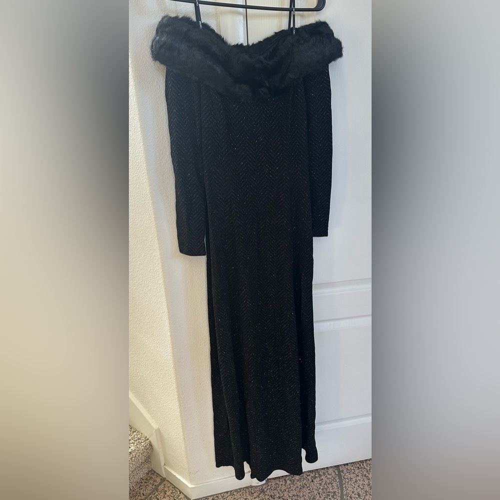 Cachet Black Glitter Gown Witch Dress
